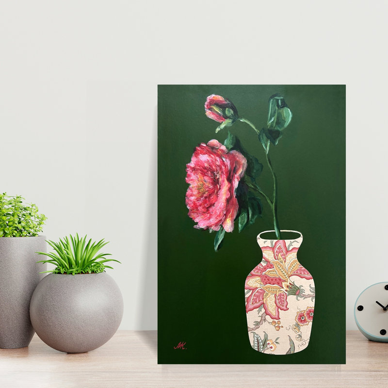 Art floral mural, H 18 po x l 12 po