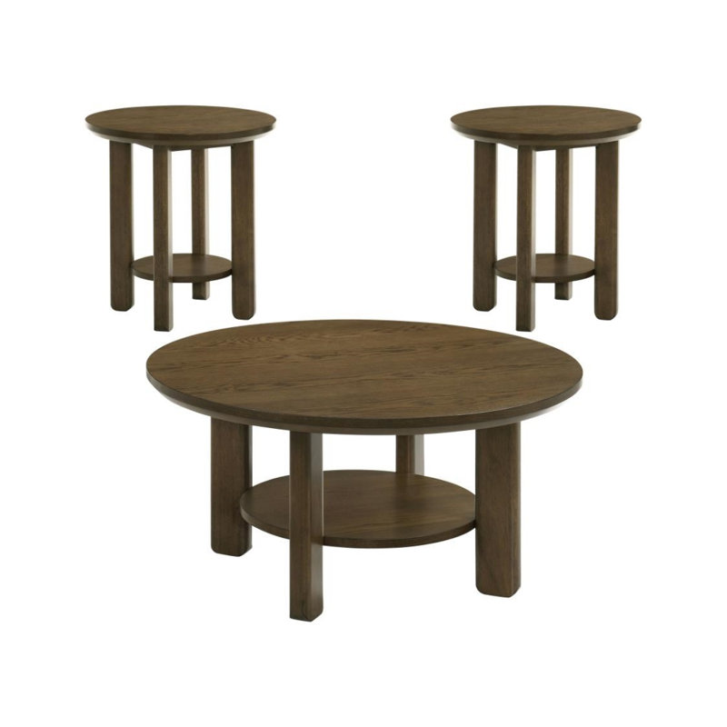 Baldwin 3-piece Coffee Table Set, 3 Pieces: Coffee Table, 2 End Tables, Brown