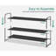 Long étagère à chaussures à 3 niveaux pour vestibule de garde-robe, grand range-chaussures empilable pouvant contenir 24 paires d'étagères à chaussures pour chambre à coucher, plancher, garage, dortoir (noir)