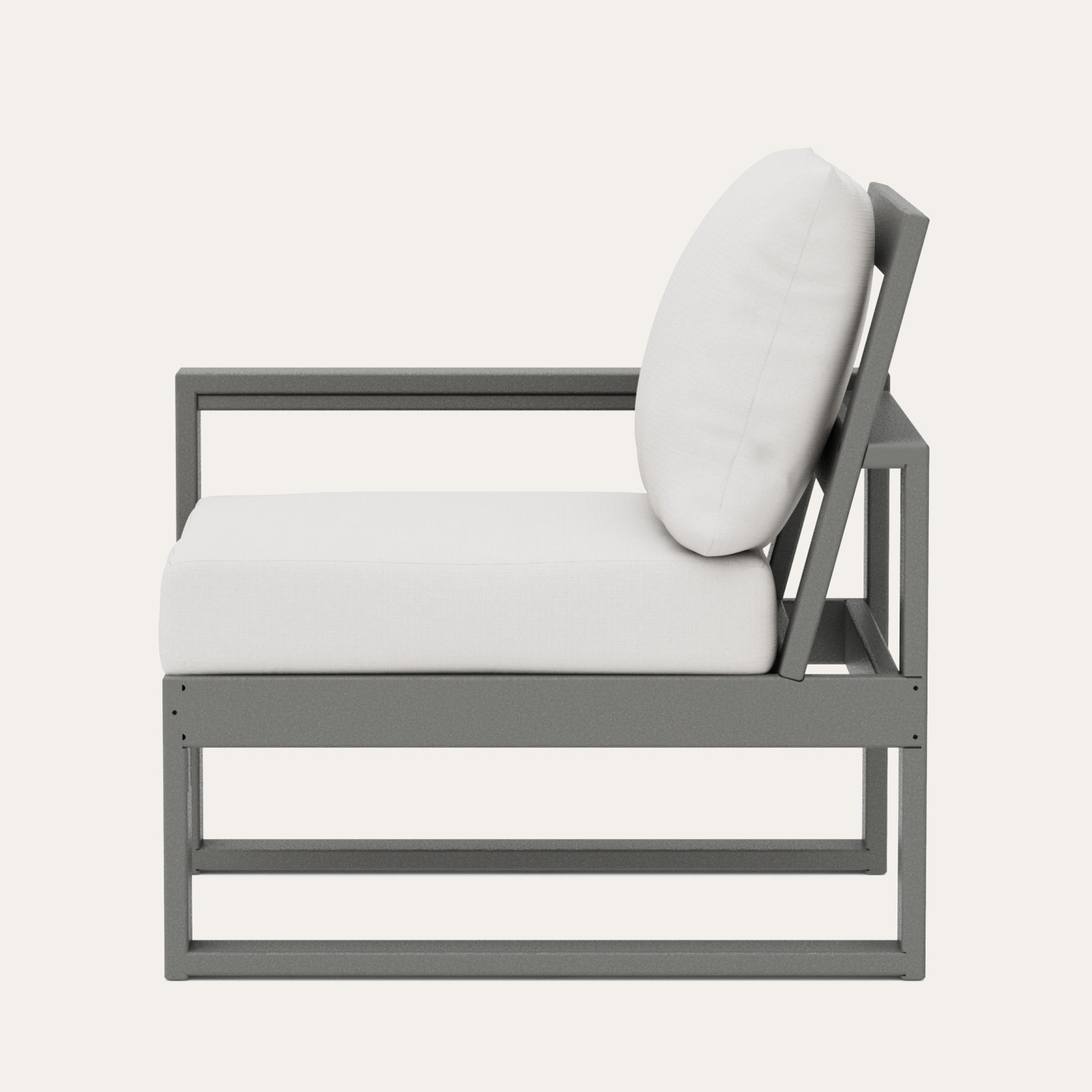 Edge Patio Lounge Chair, Natural Linen, Slate Gray