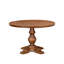 L'ensemble de table de cuisine 7 pièces comprend une table de salle à manger à piédestal et 6 chaises de salle à manger en tissu de lin brun clair capitonné - noyer antique-553862720-553437100