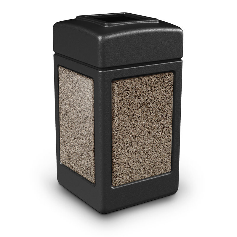Poubelle® 42 gallons StoneTec, Noir et brun