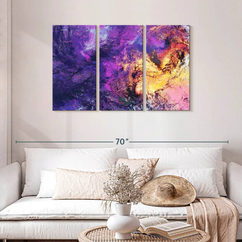 Avery Purple Abstract Texture, 28" H x 45" W