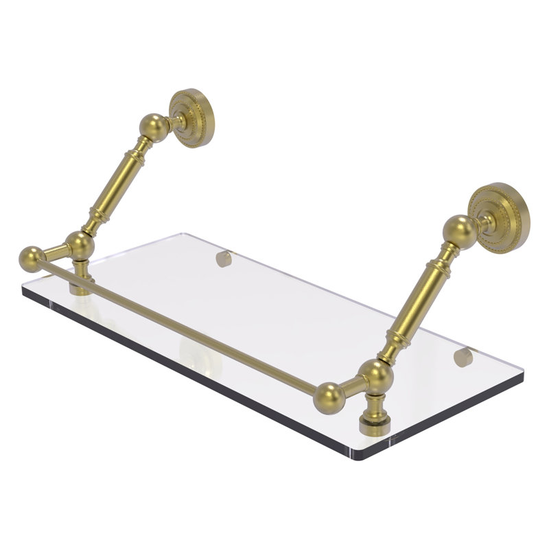 Marchmont Bracket Shelf, Satin Brass, 7.3" H x 18" W x 8.6" D