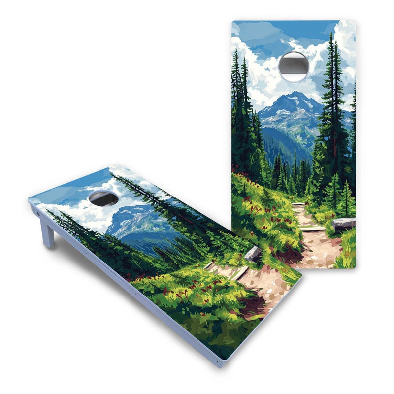 Ensemble de cornhole composite toutes saisons Mount Rainier National Park, Ajouter des lumières DEL