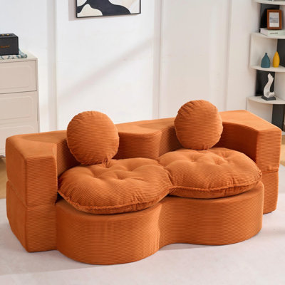 Convertible Folding Futon Sofa Bed with 2 Pillows