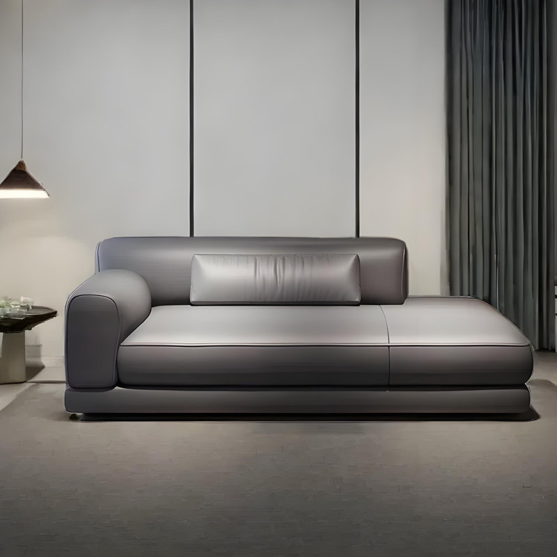 Chaise longue moderne, confortable et simple, Gris, Orienté à gauche (vu de face)