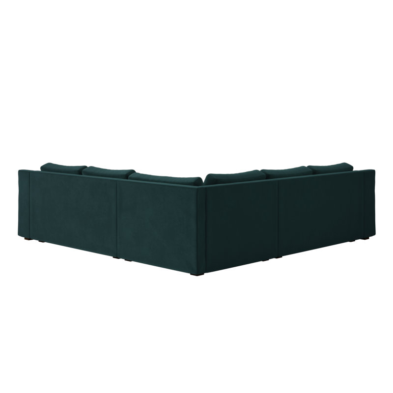 Elevate 99" Corner Sectional, Moss Recycled Velvet