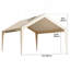 Housse de remplacement pour abri d'auto robuste 12 "x 20", imperméable et résistante aux rayons UV, beige (cadre non inclus)