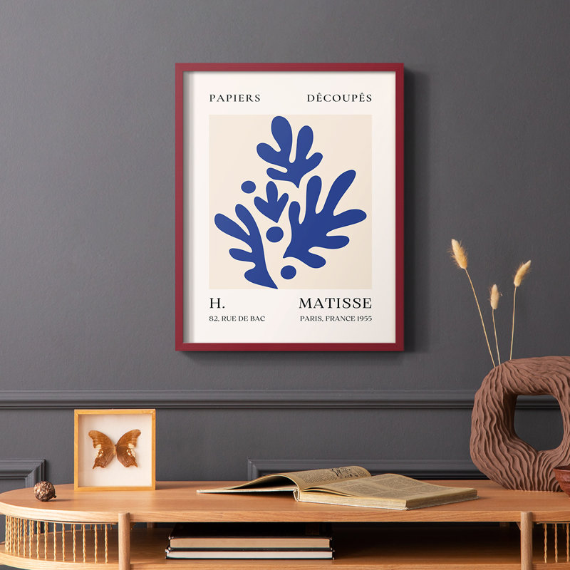 Matisse CLV III, reproduction encadrée - bois massif, Blanc, H 20 po x l 16 po