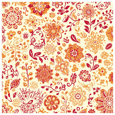 Intricate Floral Motif Wall Tapestry - Floral Wall Decor