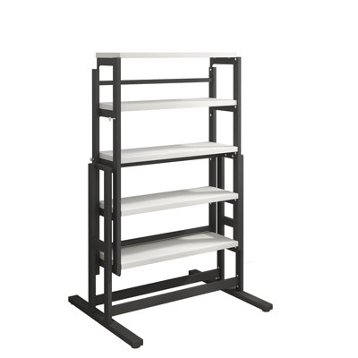 Solid Wood Multifunctional Convertible Table, Shelf For Home, White Finish Table Shelf, Home Allure,