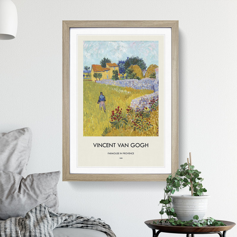 Farmhouse In Provence by Vincent Van Gogh Framed Print, 36cm H x 27cm W x 2cm D, Oak Framed