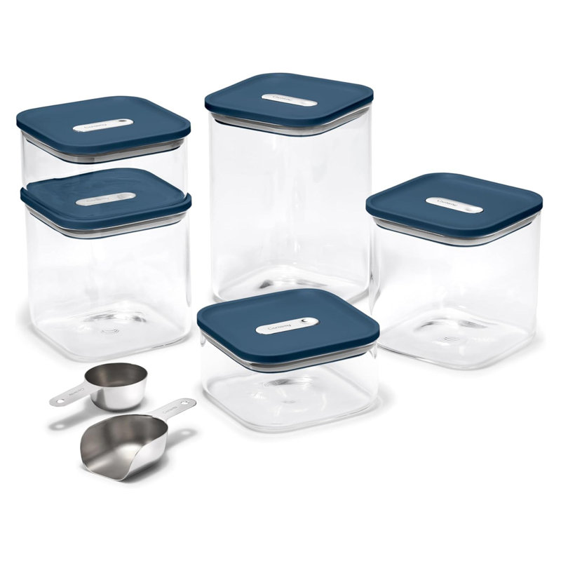 Caraway 14pc Airtight Storage Container Set, Cream, Navy