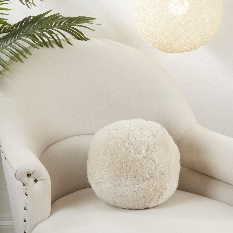 Wool Throw Pillow, Beige