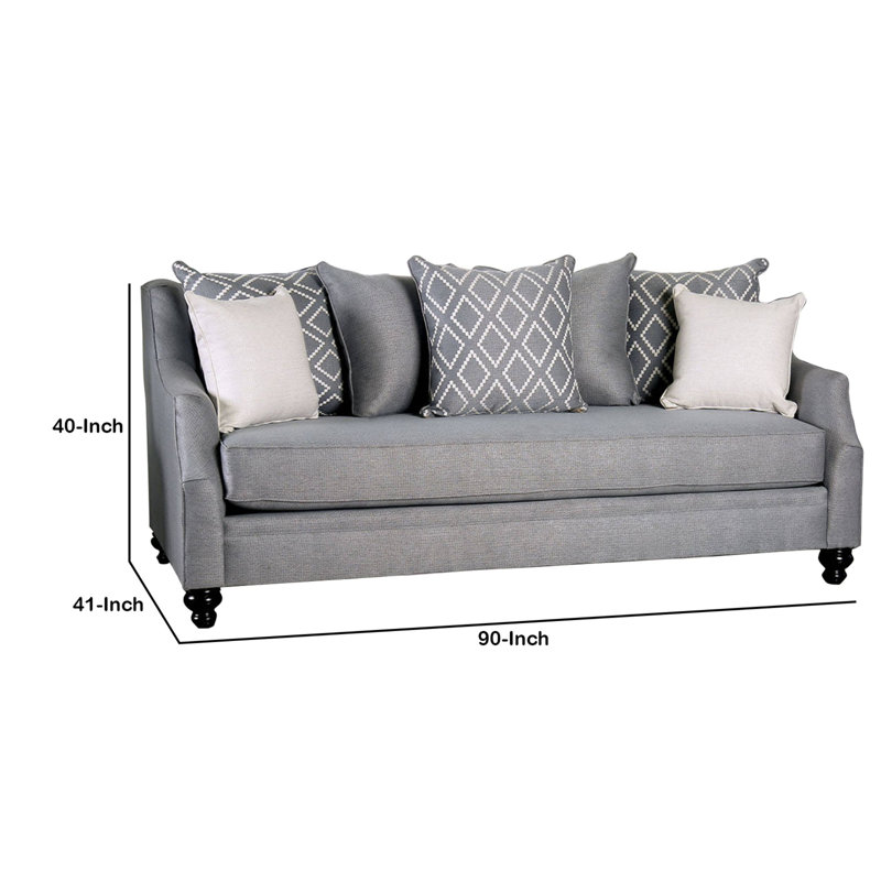 Canapé Alf, H 40 po x l 90 po x P 41 po, Gray