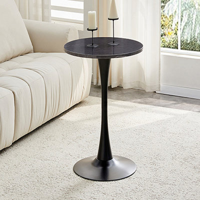 Space-Saving Pedestal Table, 23.6" for Small Kitchen & Nooks