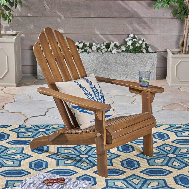 Wood Garden Seating - Foldable For Relaxing Time Outdoor Dark Brown Seat Construction
