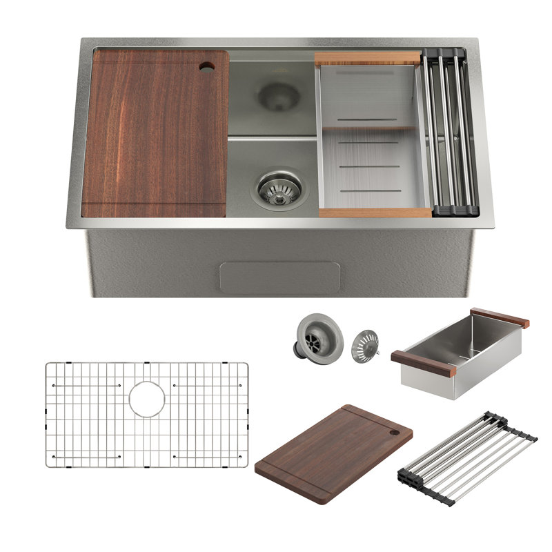 32'' L X 19'' W Single Bowl Stainless Steel Undermount Kitchen Sink