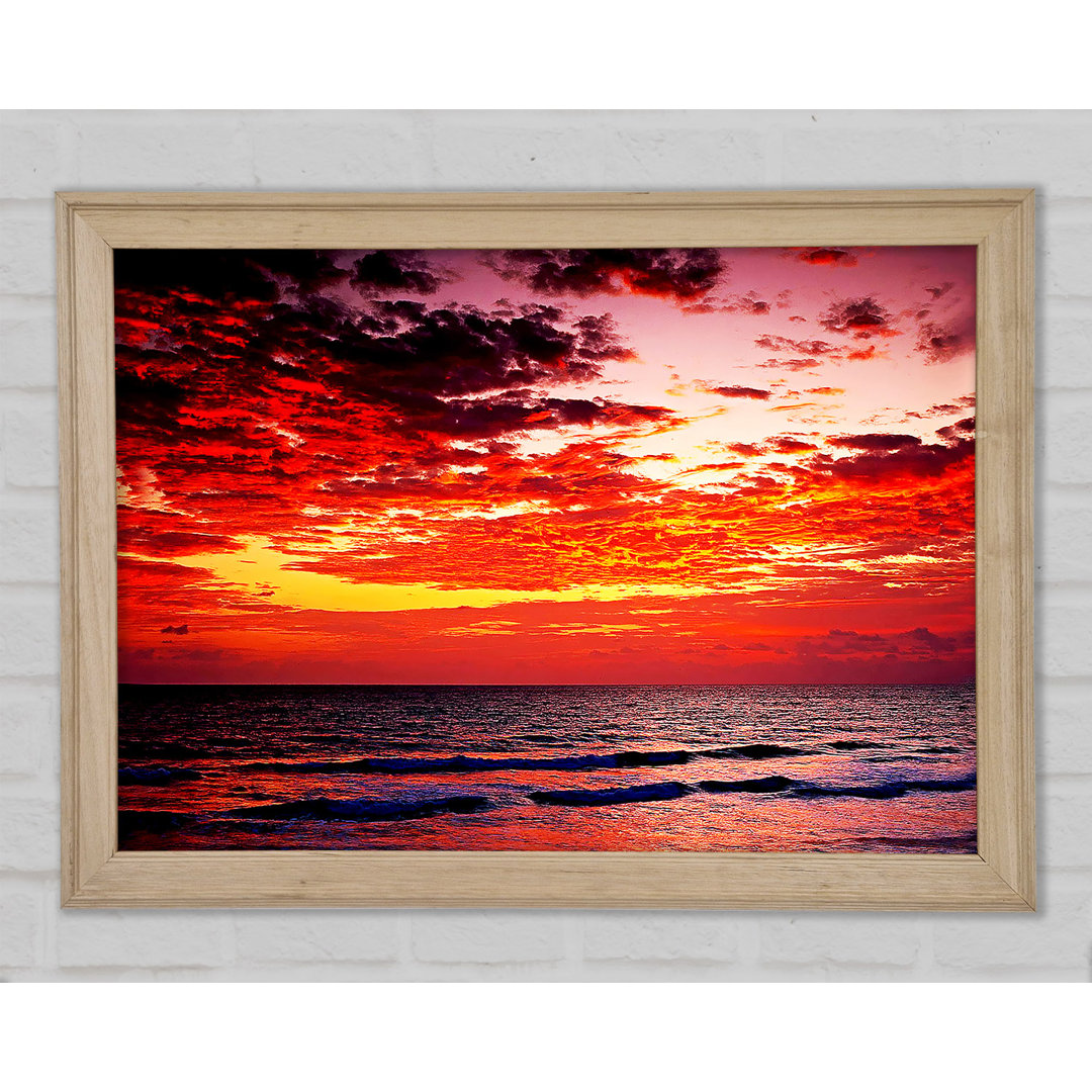 Gerahmtes Leinwandbild Lava Red Ocean Skies