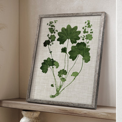 «Forest Foliage on Linen», reproduction encadrée en bois massif