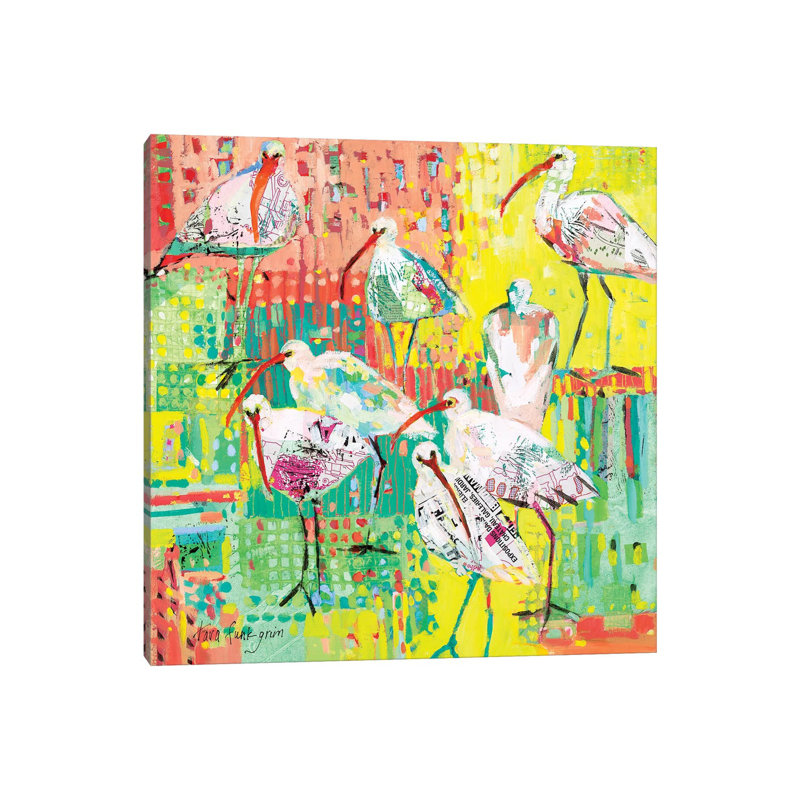 «Coastal Fun Collage III» par Tara Funk Grim - peinture sur toile tendue, H 12 po x l 12 po x P 0,75 po