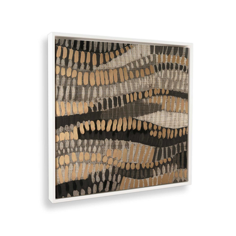 Metallic Undulation I by June Erica Vess Canvas Art Print, 20" H x 20" W, Floater Framed Print without Mat, White