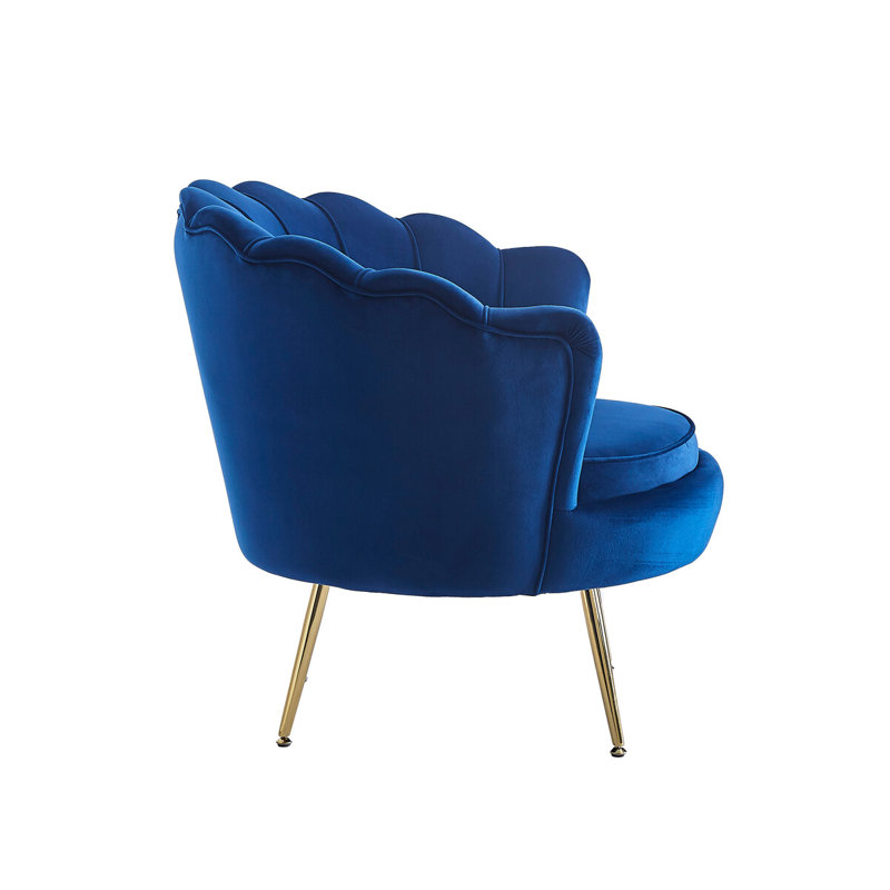 Beltrami Upholstered Barrel Chair, Dark blue