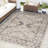 Abani Teuton DAL160A Indoor/Outdoor Distressed Cream Blue Area Rug-386267313