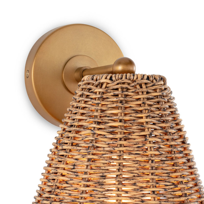 Kismet Armed Sconce, Natural Brass