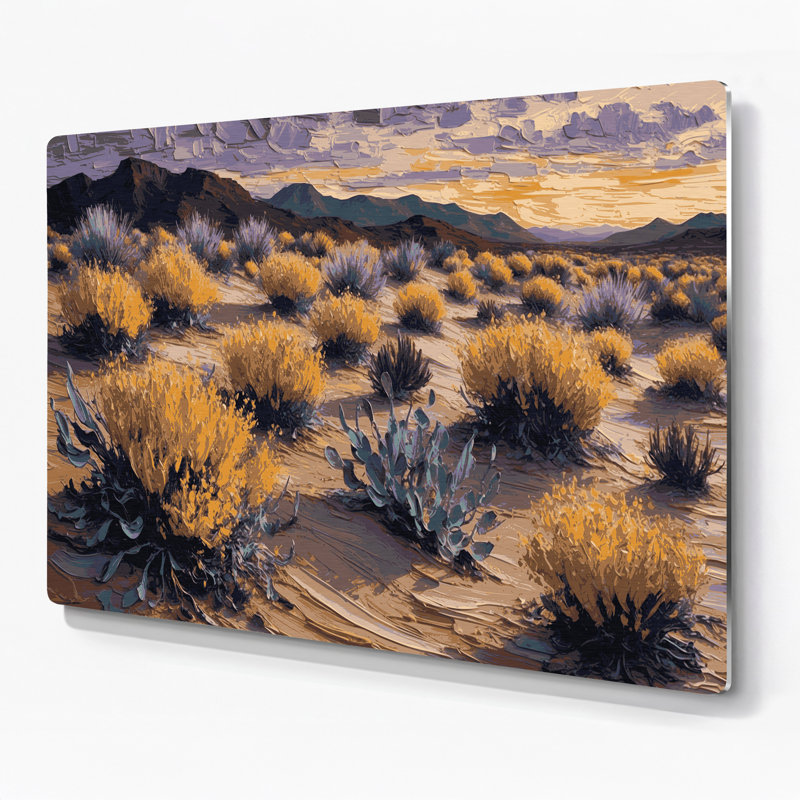 Art mural brun en métal Southwestern Plants 153