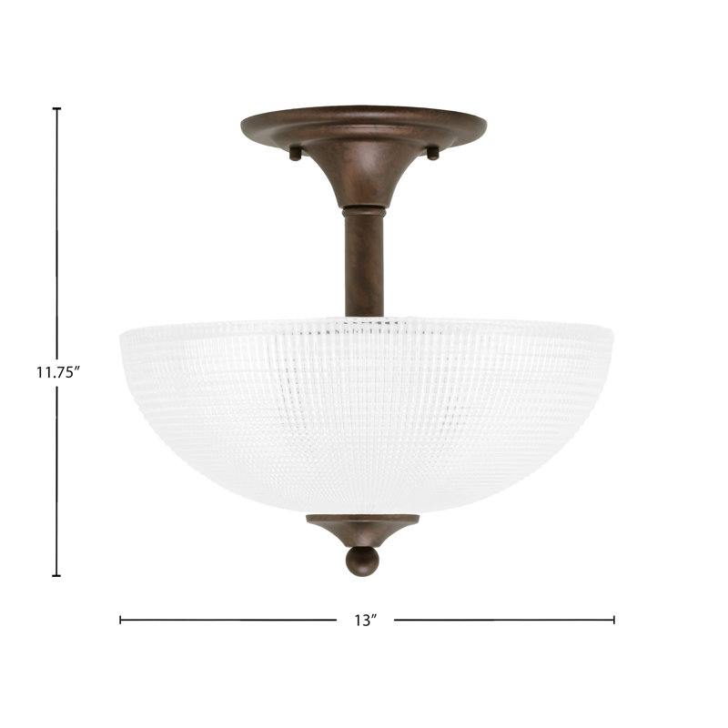Mannheim Semi-Flush 2 Bulbs With Glass, Bronze, Clear