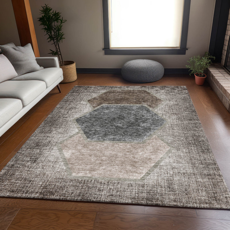 Tapis de qualité supérieure lavable à la machine Prisco Fudge, Rectangle 10 pi x 14 pi