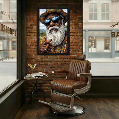 Motif de lunettes de soleil mode chapeau coloré barbe blanche