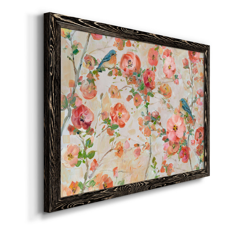 " Bluebirds And Blossoms " Painting Print, Black, 31" H x 44" W x 1" D