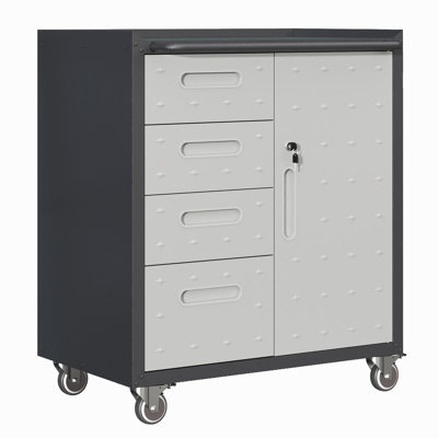 Armoire de rangement robuste pour outils en métal avec roulettes - Armoire de rangement pour outils pour le garage, le bureau et la maison