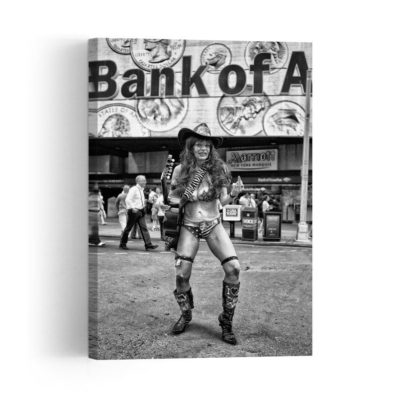 Affiche murale contemporaine abstraite et audacieuse représentant une cowgirl rebelle, 24" H x 16" W