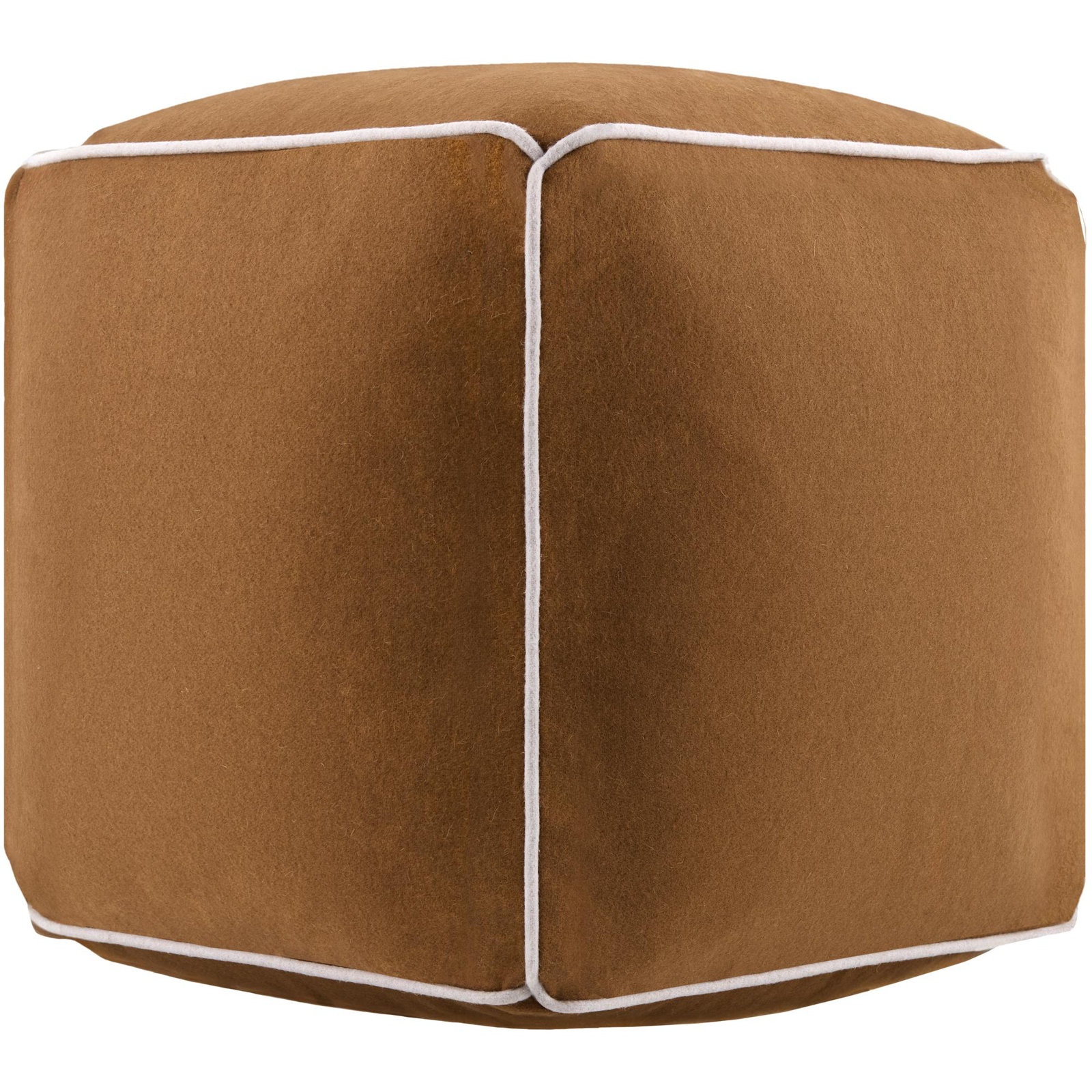 Ackerly 20" Pouffe, Brown/White