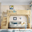 Lit mezzanine en bois massif avec garde-robe et escaliers intégrés-130021660-130021659