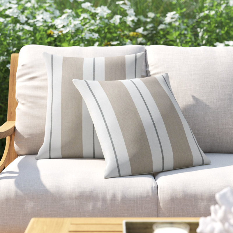 Deana Sunbrella® Throw Square Indoor/Outdoor Pillow Cover & Insert, Black/White, 18" x 18"