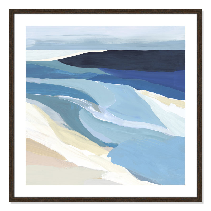 Camarie "Graham Lake I" Print by Isabelle Z, 33.25" H x 33.25" W, Picture Framed Paper, Beige Wood