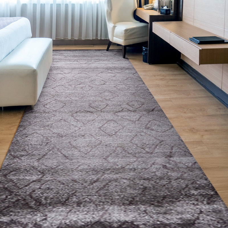 Silk Geometric Area Rug, Runner 2'6" x 10'