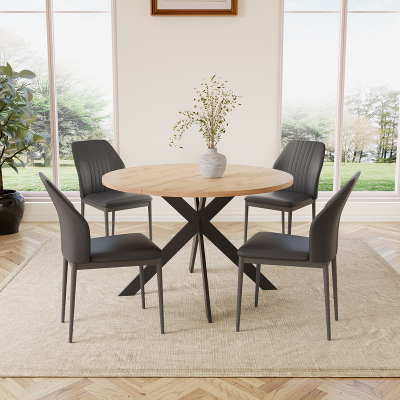 Kiayanna Round 46.4'' Dining Set, Black