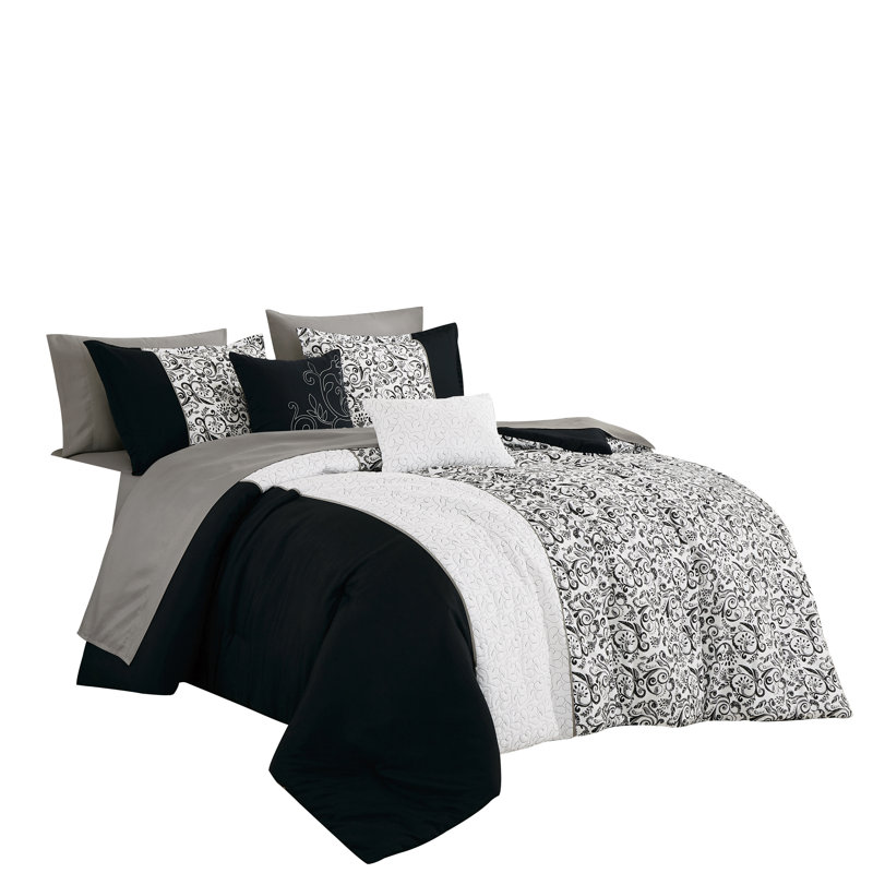 Ensemble complet de lit dans un sac 9 pièces Prova Luxury, Édredon très grand californien + 8 pièces suppl