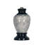 Lampe de table en céramique de 13 po de haut, en forme d'urne avec finition noire, abat-jour en lin