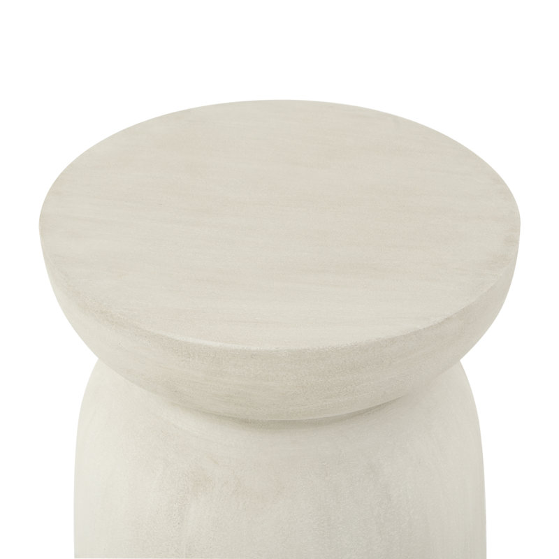 Table d'appoint légère en béton pour l'intérieur et l'extérieur Saish, Antique White