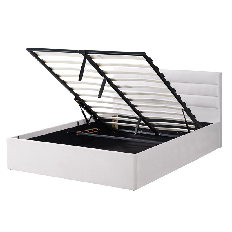 Dison Upholstered Ottoman Storage Bed with Mattress, Single (3')