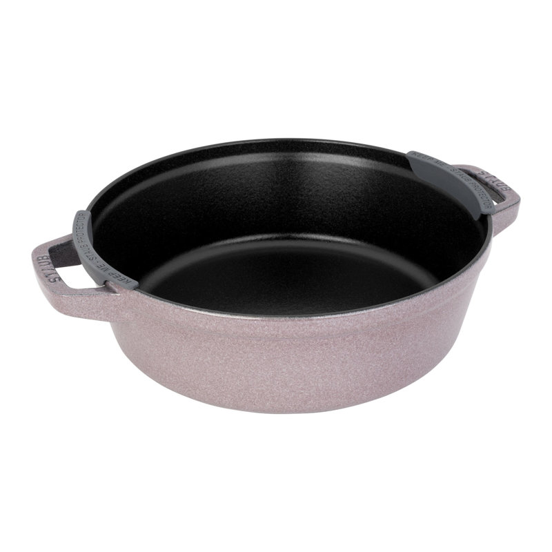 Staub Cast Iron Set 4 Piece, Stackable Space-Saving Cookware Set, Dutch Oven with Universal Lid, Made in France, Lilac