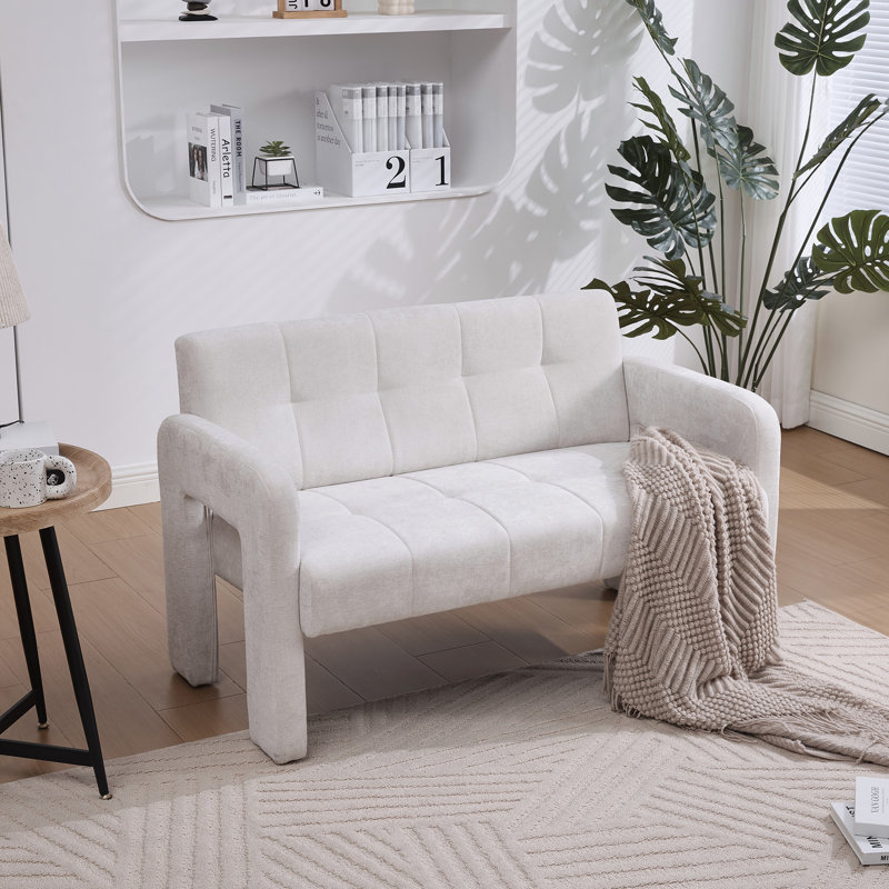 Nordic Modern Double Armchair Living Room & Bedroom Compact Upholstered Sofa Leisure Sofa Comfortable Seating With Dual Armrescan Be Paired With A Single Chair