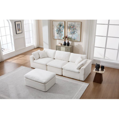 Canapé modulaire rembourré de 79,9 po de largeur avec repose-pieds （